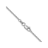 10K White Gold 1.45 mm Polished Chain Necklace, Solid alternate angle