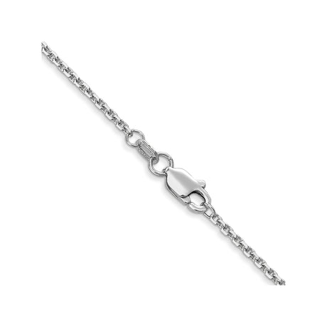 10K White Gold 1.45 mm Polished Chain Necklace, Solid alternate angle