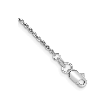 10K White Gold 1.45 mm Polished Chain Anklet, Solid