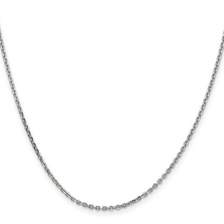 10K White Gold 1.65 mm Polished Chain Necklace, Solid