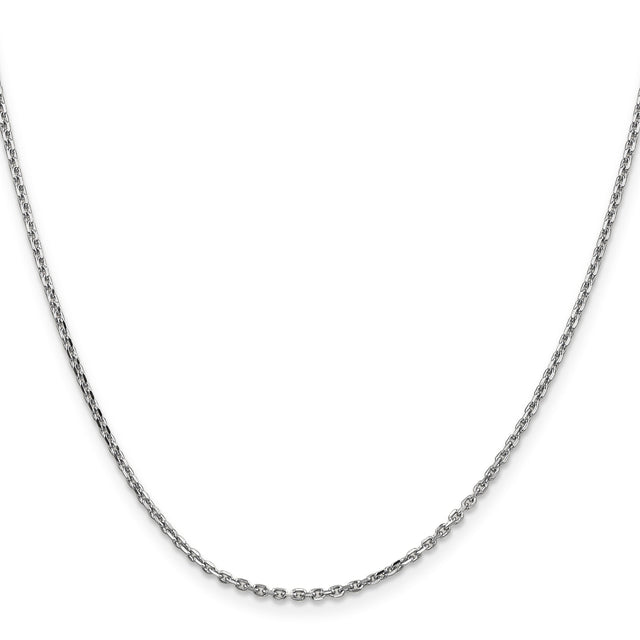 10K White Gold 1.65 mm Polished Chain Necklace, Solid