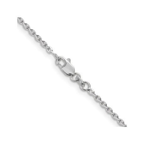 10K White Gold 1.65 mm Polished Chain Necklace, Solid alternate angle
