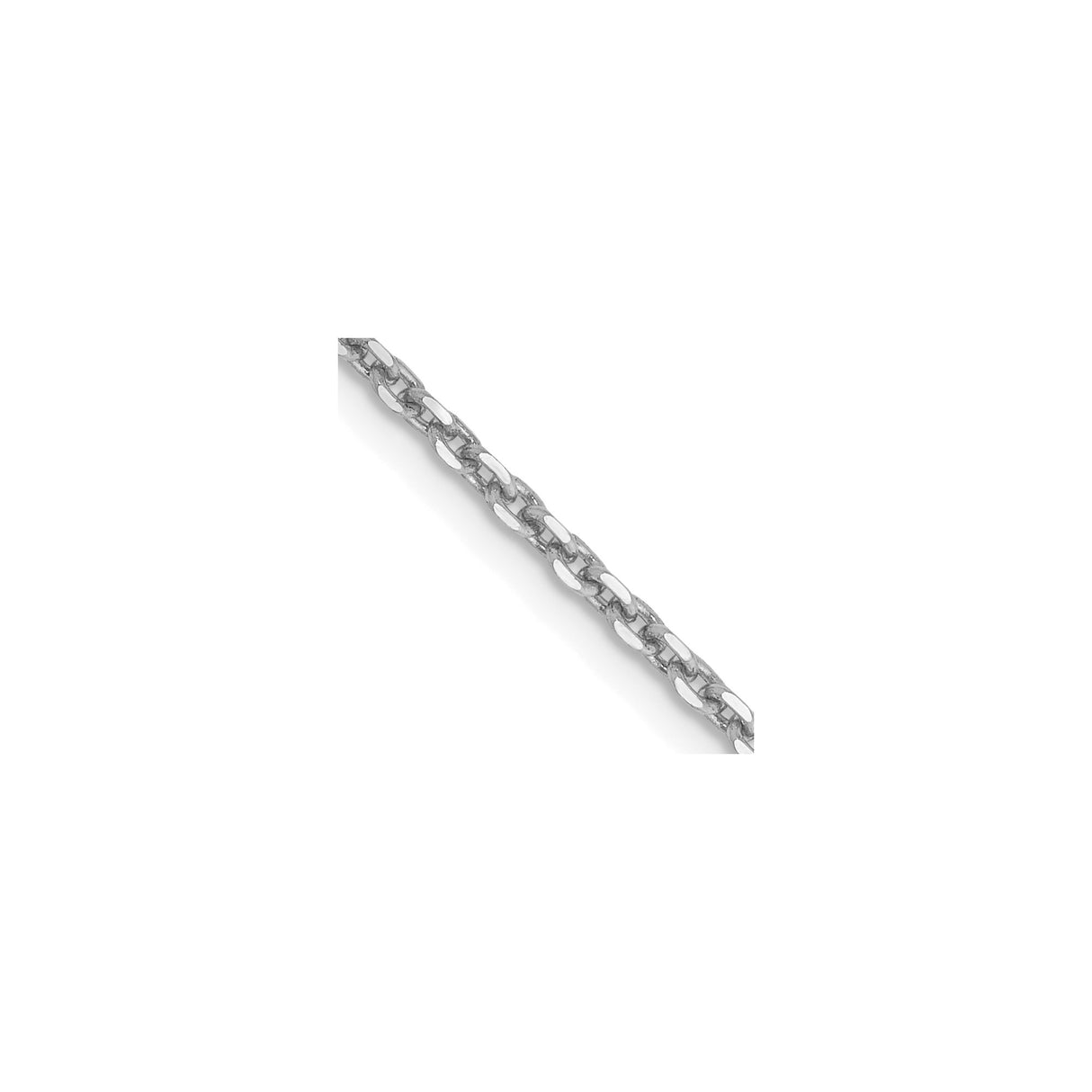 10K White Gold 1.65 mm Polished Chain Necklace, Solid detail view