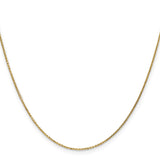 10K Yellow Gold 0.95 mm Polished Chain Necklace, Solid