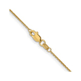 10K Yellow Gold 0.95 mm Polished Chain Anklet, Solid