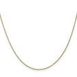 10K Yellow Gold 0.9 mm Polished Chain Necklace, Solid