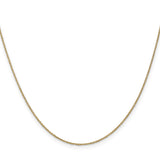 10K Yellow Gold 0.9 mm Polished Chain Necklace, Solid