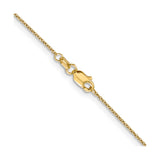 10K Yellow Gold 0.9 mm Polished Chain Necklace, Solid alternate angle