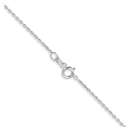10K White Gold 0.8 mm Polished Chain Necklace, Solid alternate angle