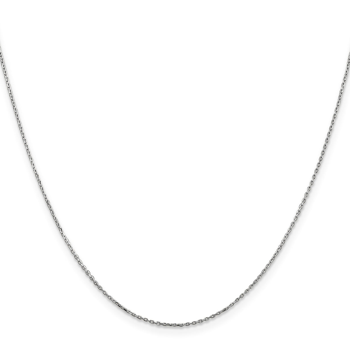 10K White Gold 0.8 mm Cable Chain Necklace