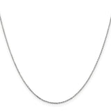 10K White Gold 0.8 mm Cable Chain Necklace