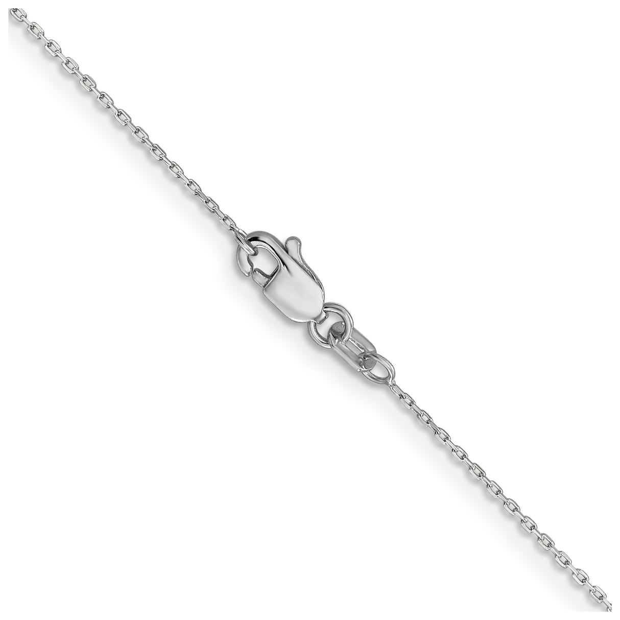 10K White Gold 0.8 mm Cable Chain Necklace alternate angle