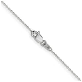10K White Gold 0.8 mm Cable Chain Necklace alternate angle