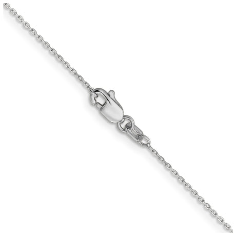 10K White Gold 0.8 mm Cable Chain Necklace alternate angle