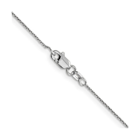10K White Gold 0.8 mm Polished Chain Necklace, Solid alternate angle