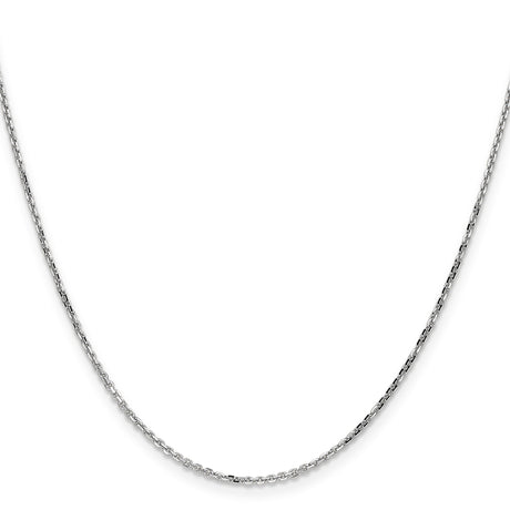 10K White Gold 1.4 mm Polished Chain Necklace, Solid