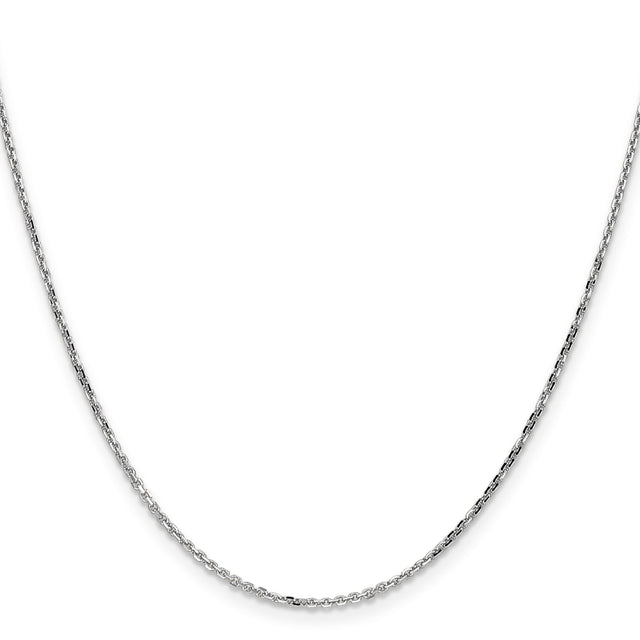 10K White Gold 1.4 mm Polished Chain Necklace, Solid