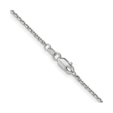 10K White Gold 1.4 mm Polished Chain Necklace, Solid alternate angle