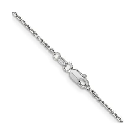 10K White Gold 1.4 mm Polished Chain Necklace, Solid alternate angle