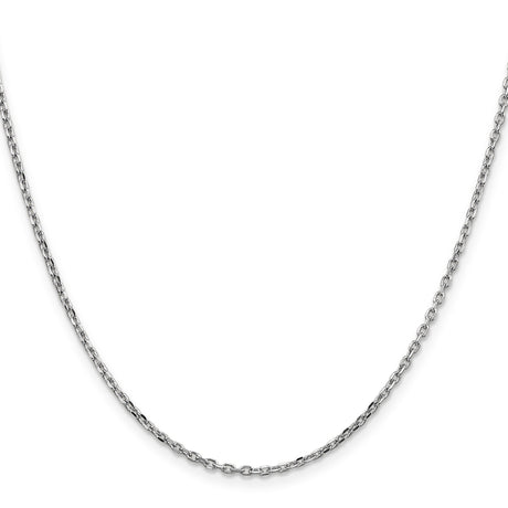 10K White Gold 1.8 mm Polished Chain Necklace, Solid