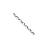 10K White Gold 1.8 mm Polished Chain Necklace, Solid detail view