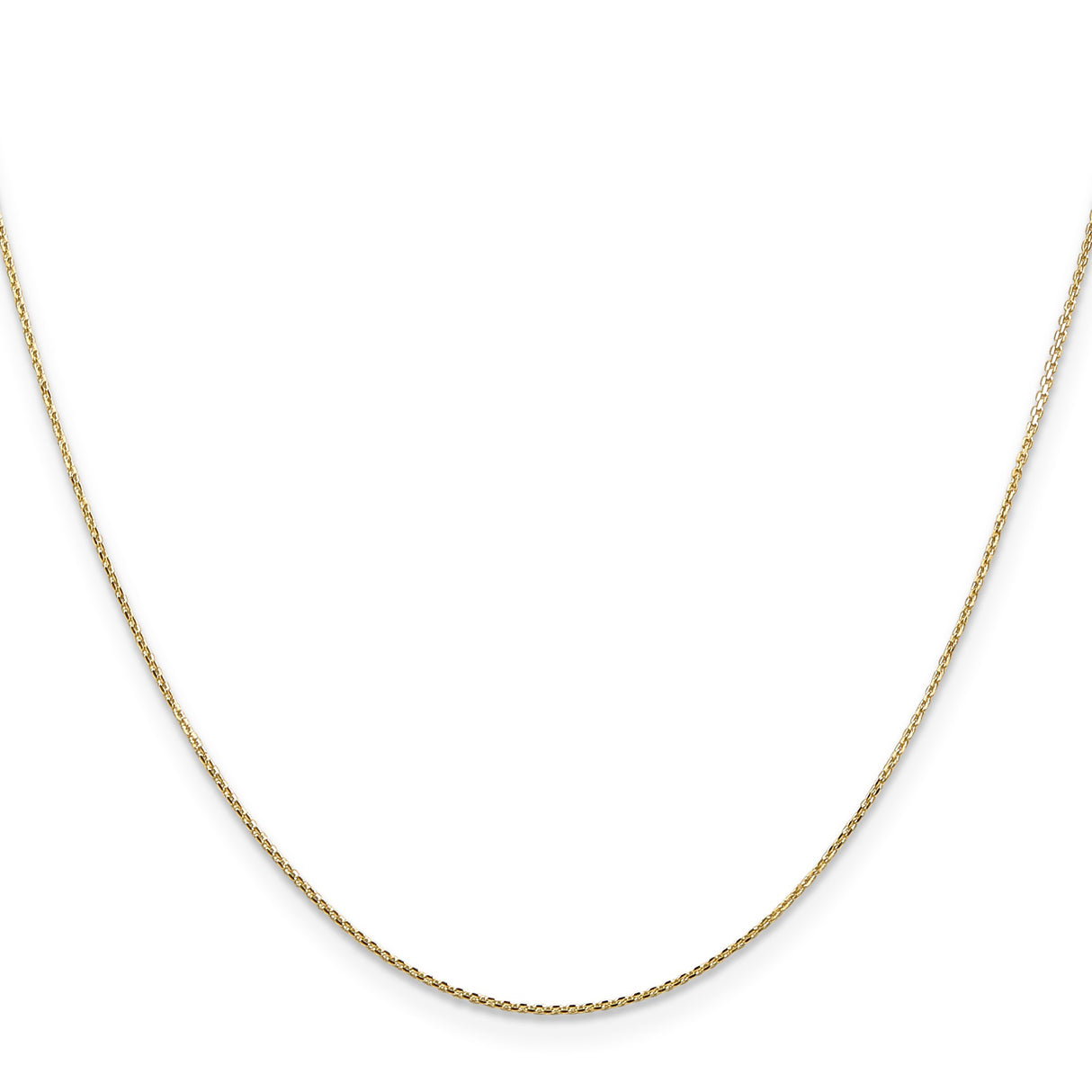 10K Yellow Gold 0.8 mm Polished Chain Necklace, Solid