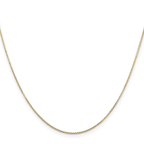 10K Yellow Gold 0.8 mm Polished Chain Necklace, Solid