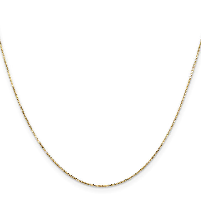 10K Yellow Gold 0.8 mm Polished Chain Necklace, Solid