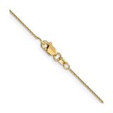 10K Yellow Gold 0.8 mm Polished Chain Necklace, Solid alternate angle