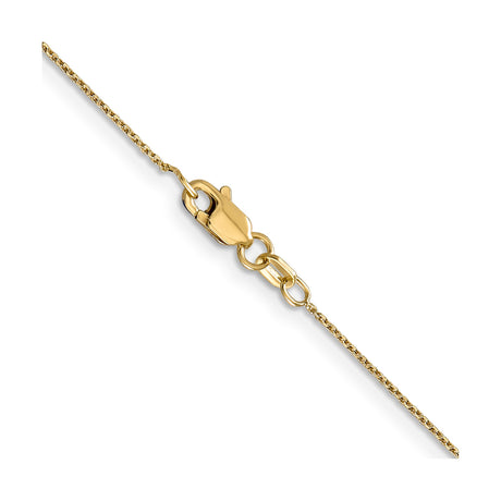 10K Yellow Gold 0.8 mm Polished Chain Necklace, Solid alternate angle