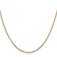 10K Yellow Gold 1.8 mm Polished Chain Necklace, Solid