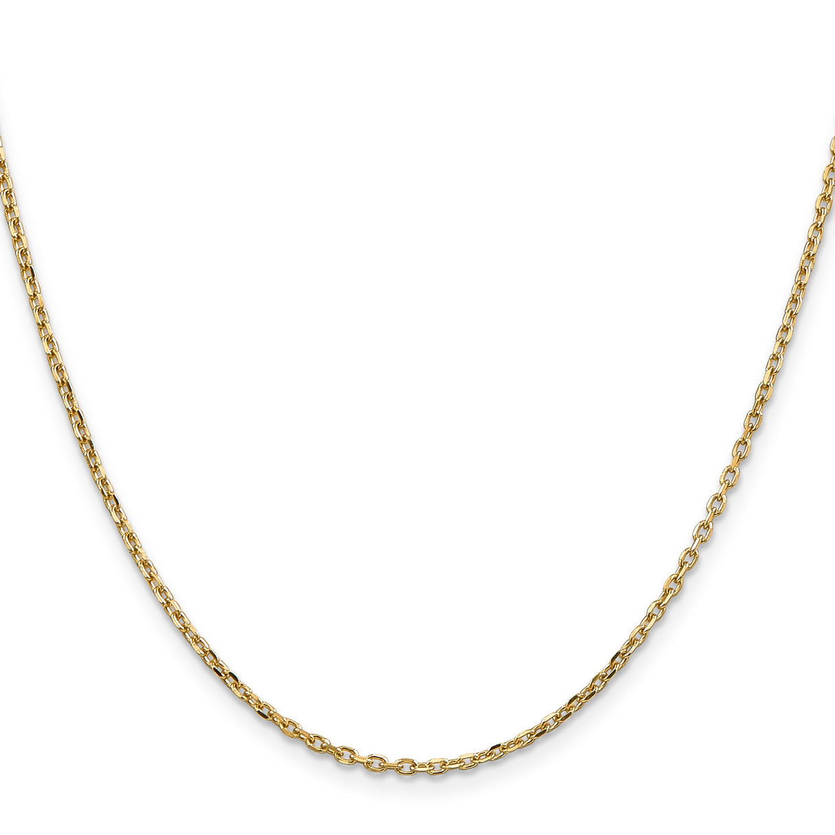 10K Yellow Gold 1.8 mm Polished Chain Necklace, Solid