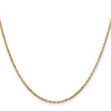 10K Yellow Gold 1.8 mm Polished Chain Necklace, Solid