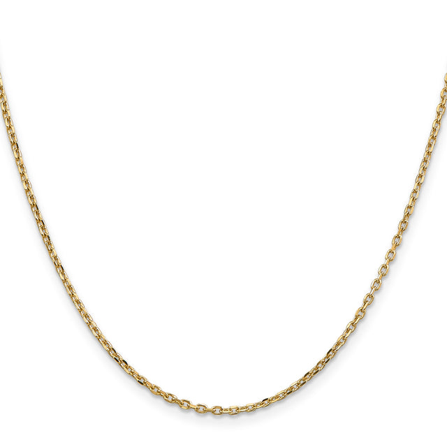 10K Yellow Gold 1.8 mm Polished Chain Necklace, Solid