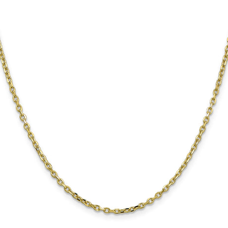 10K Yellow Gold 2.2 mm Polished Chain Necklace, Solid