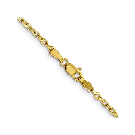 10K Yellow Gold 2.2 mm Polished Chain Necklace, Solid alternate angle