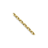 10K Yellow Gold 2.2 mm Polished Chain Necklace, Solid detail view