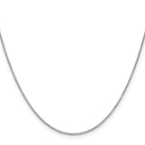 10K White Gold 1.2 mm Cable Chain Necklace