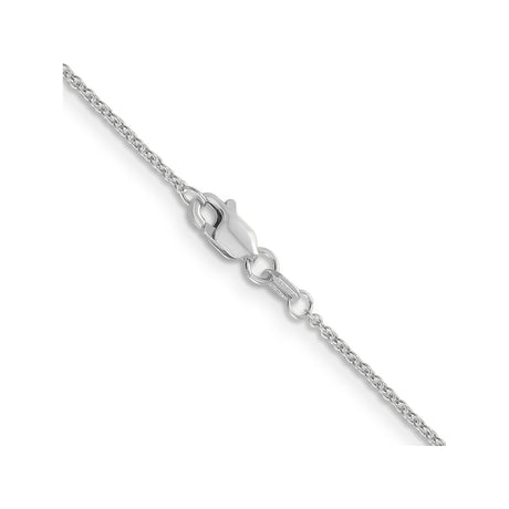 10K White Gold 1.2 mm Cable Chain Necklace alternate angle