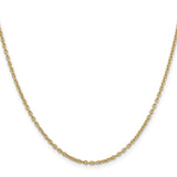 10K Yellow Gold 2 mm Cable Chain Necklace