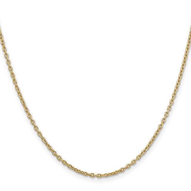 10K Yellow Gold 2 mm Cable Chain Necklace