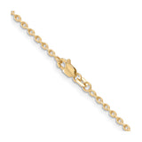 10K Yellow Gold 2 mm Cable Chain Necklace alternate angle