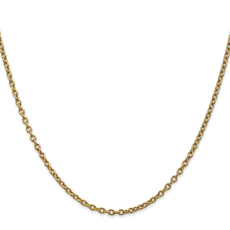 10K Yellow Gold 2.4 mm Cable Chain Necklace