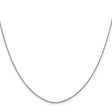 10K White Gold 0.9 mm Polished Chain Necklace, Solid