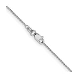 10K White Gold 0.9 mm Polished Chain Necklace, Solid alternate angle