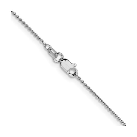 10K White Gold 0.9 mm Polished Chain Necklace, Solid alternate angle