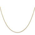 10K Yellow Gold 0.9 mm Polished Chain Necklace, Solid