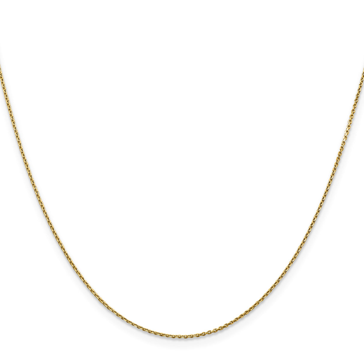 10K Yellow Gold 0.9 mm Polished Chain Necklace, Solid
