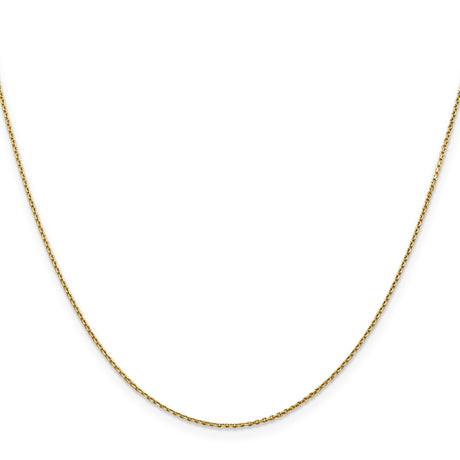 10K Yellow Gold 0.9 mm Polished Chain Necklace, Solid
