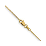 10K Yellow Gold 0.9 mm Polished Chain Necklace, Solid alternate angle